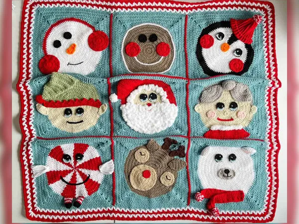 Christmas Granny Square Blanket