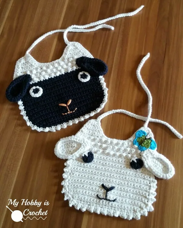 Little Lamb Crochet Baby Bib