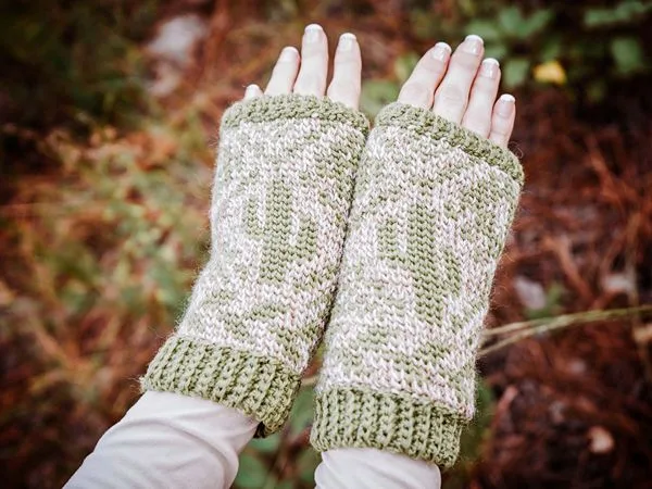 cochet Cactus Fingerless Mittens free pattern