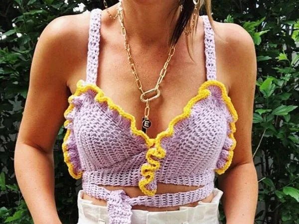 crochet Ripple Tied Top easy pattern