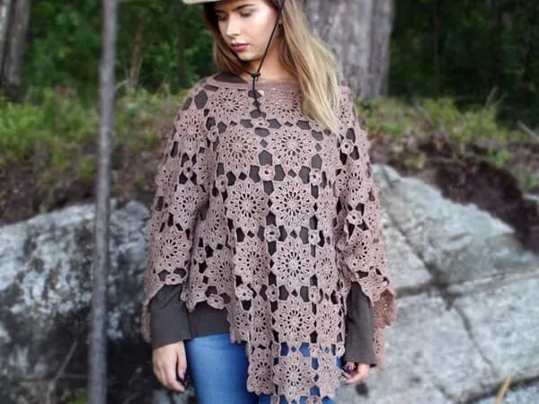 Crochet womens poncho pattern