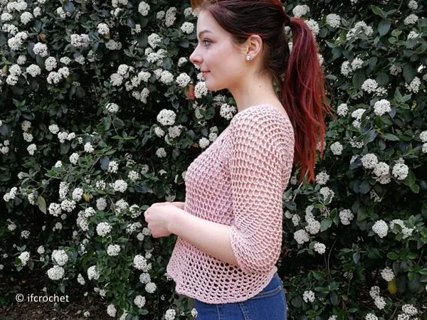 crochet Neat net sweater free pattern