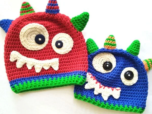 crochet BABY MONSTER BEANIE free pattern