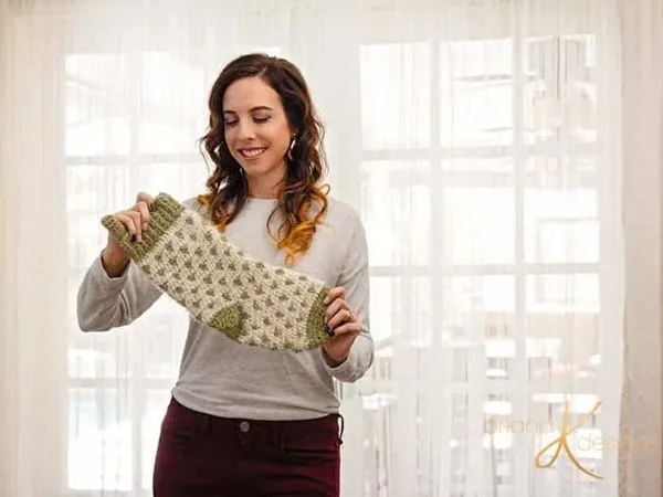crochet POLKA DOT CHRISTMAS STOCKING free pattern