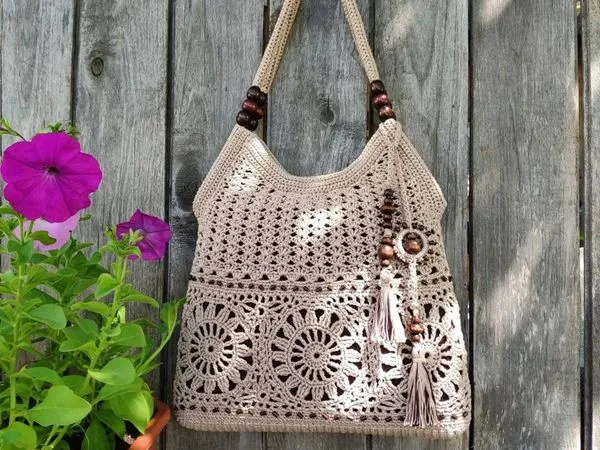 crochet Lace Motifs Boho Bag easy pattern