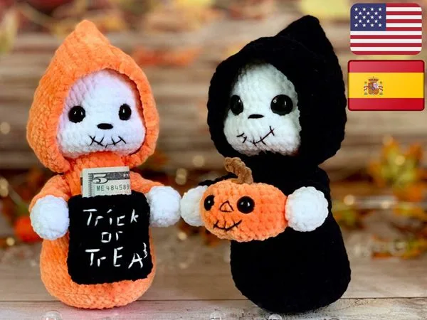 crochet Halloween Ghost easy pattern