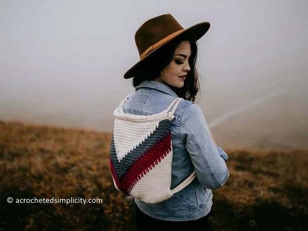 crochet Wanderlust Chevron Backpack free pattern