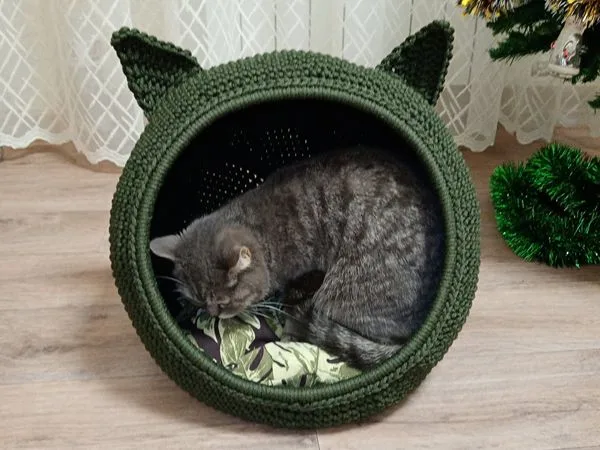 crochet Helen Cat Bed easy pattern