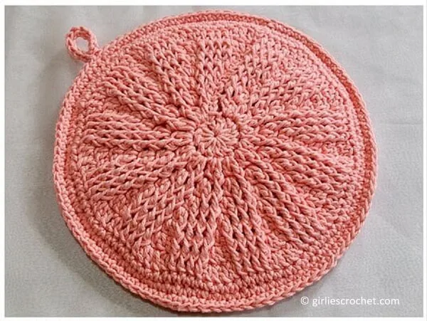 Peach Crochet Potholder