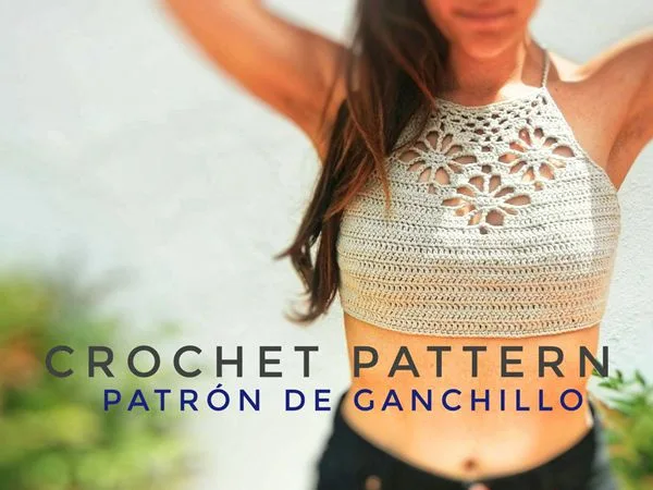 The Three Flowers Crop Top Crochet Pattern