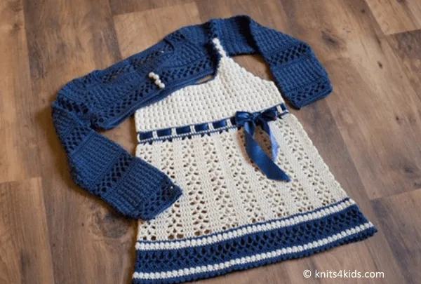White-Blue Dress with a Bolero
