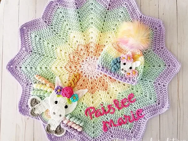 crohet Unicorn lovey blanket free pattern