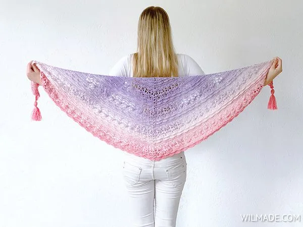 crochet Flower Puff Shawl free pattern