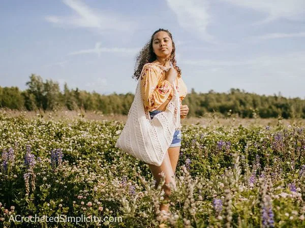 crochet On the Bias Tote Bag free pattern