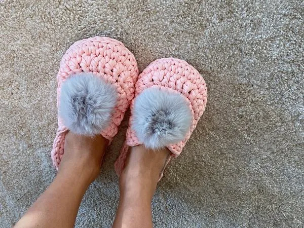 crochet Soft Home Slippers easy pattern