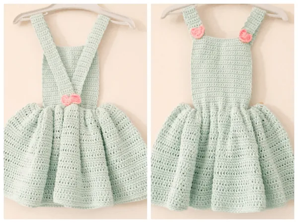 crochet Little Heart and Bow Dress free pattern