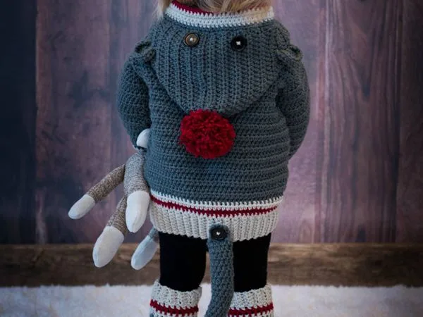 crochet Child & Adult Sock Monkey Set free pattern