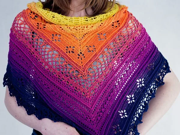 crochet Flower Valley Shawl free pattern