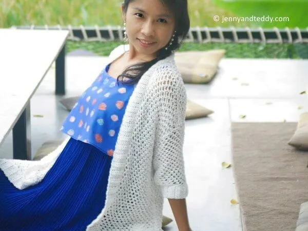 mini mesh cardigan