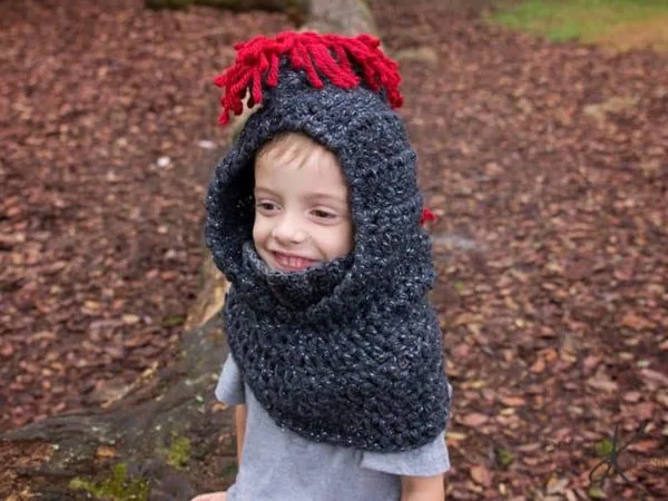 crochet Knight Hooded Cowl free pattern