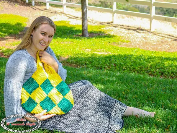 crochet Patchwork Diamond Bag free pattern