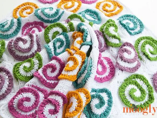 Modern Rose Afghan Blanket