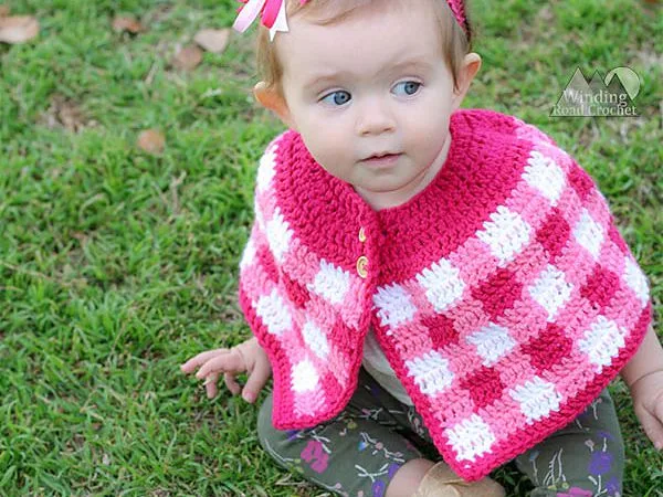 crochet Plaid Cape free pattern