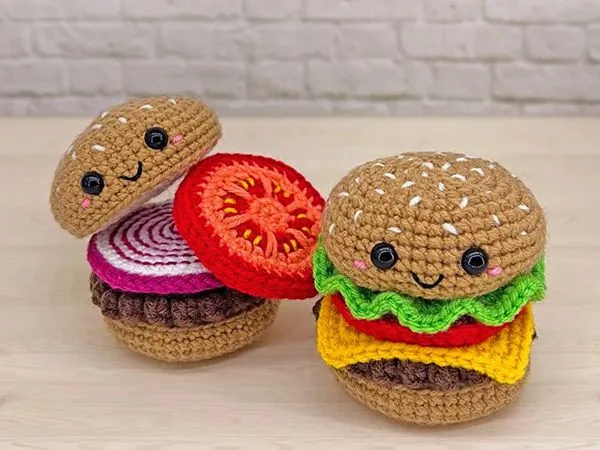 crochet Hamburger free pattern
