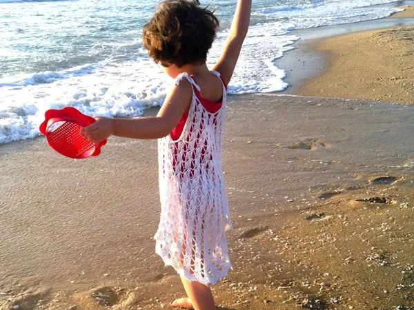 Crochet pattern baby Summer dress for girl openwork lace stitch
