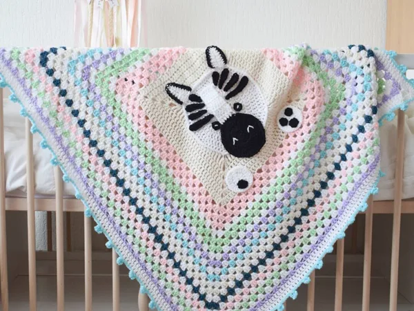 crochet Zebra Blanket free pattern