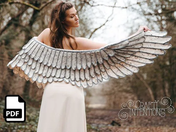 crochet Feather Wing Shawl easy pattern