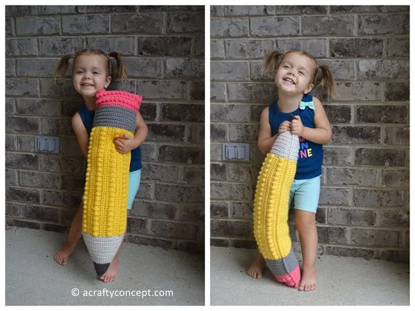 crochet Crafty Pencil Pillow free pattern