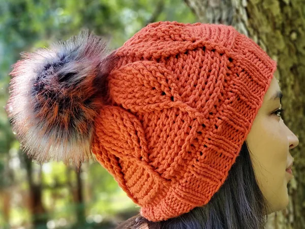 crochet The Birch Leaf Beanie easy pattern