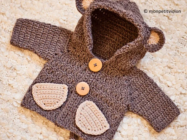 Monkey Hooded Cardigan