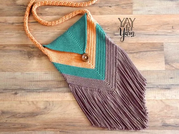 Fringed Chevron Purse