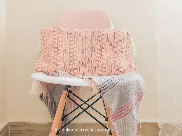 Bobble-licious Crochet Pillow free pattern