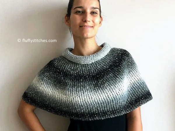 crochet Silver Lining Capelet free pattern
