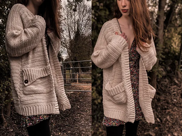 crochet Grainne Pocket Cardigan free pattern