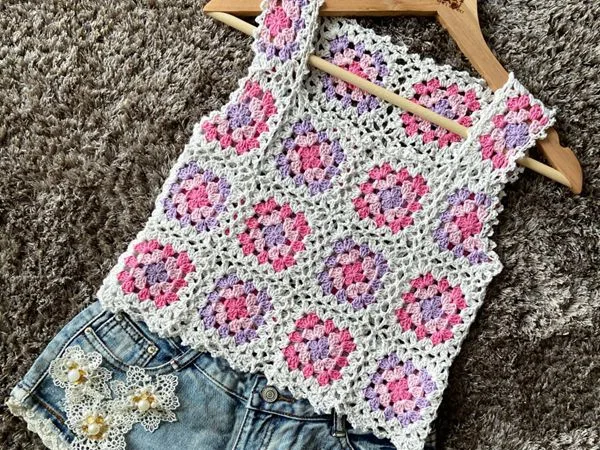 crochet Granny Squares Summer Top free pattern