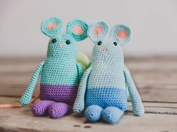 Little crocheted amigurumi mouse