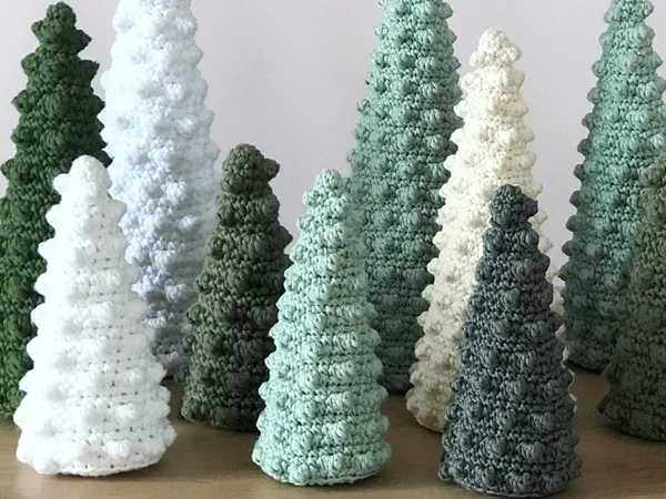 CROCHET Bobble Christmas Trees FREE pattern