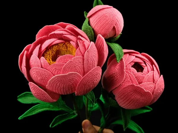 crochet Peony Flower easy pattern