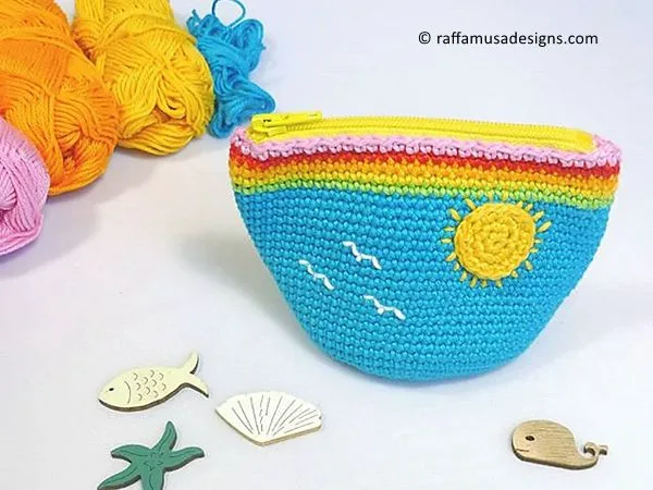 crochet Rainy Sunny Coin Purse free pattern