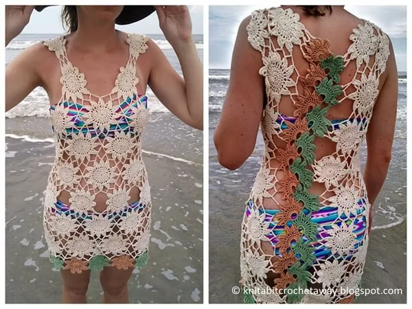 Trailing Flowers Beach Cover Up