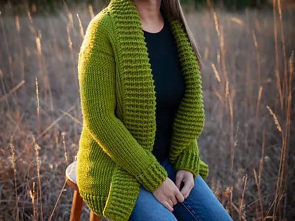 crochet Tunisian Short Row Cardigan free pattern