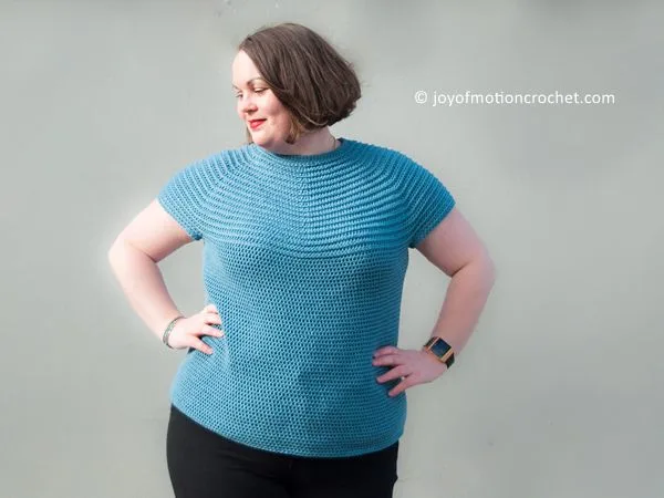 crochet pattern Frigus Top Down Tee pin