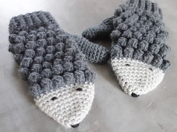 Crochet Hedgehog Mittens