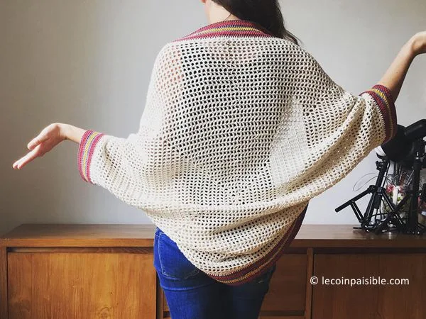 crochet Summer cotton cocoon cardigan free pattern