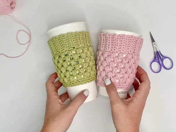 EASY CROCHET CUP COZY free pattern
