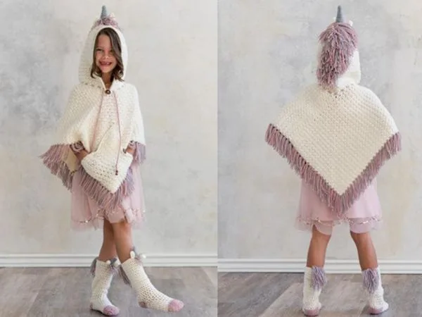 crochet Unicorn Poncho free pattern